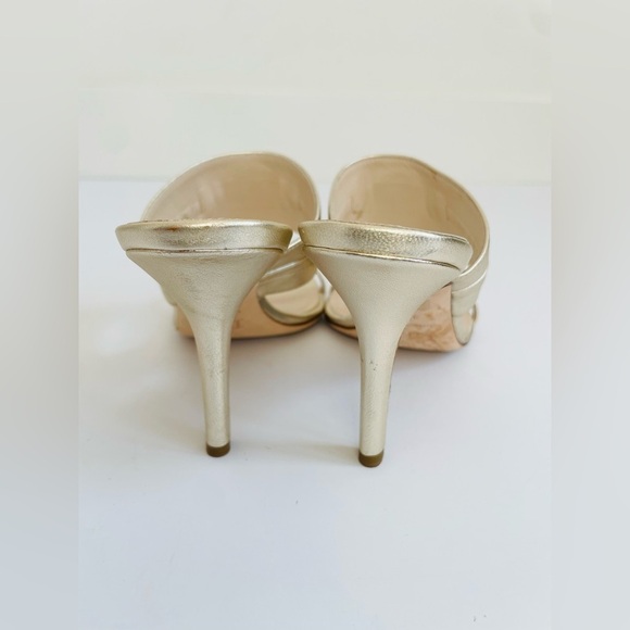 Christian Dior Gold/ Champagne logo embellished high heel mules EU 37.5 - Picture 9 of 10